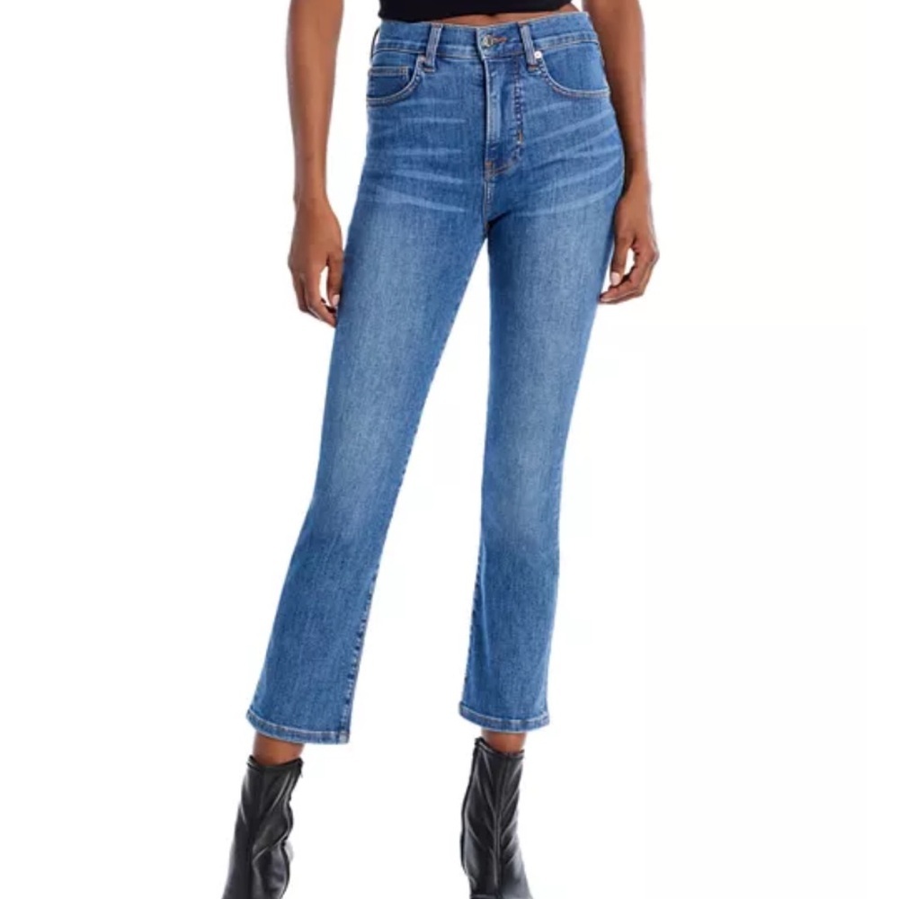 Veronica Beard Carly High Rise Cropped Kick Flare Jeans in Sierra